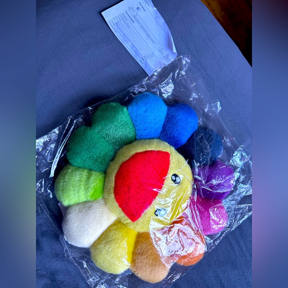 Original Takashi Murakami 12inch Rainbow Flower Cushion